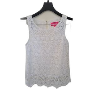 Lilly Pulitzer x Target White Crochet Lace Scallop Hem Tank Top